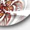 Designart - Brown Symmetrical Fractal Flower' Floral Metal Circle Wall Art